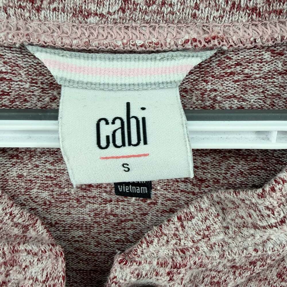 1585 Cabi Henley Pullover Size S Burgundy Pink Heathered - Picture 3 of 3